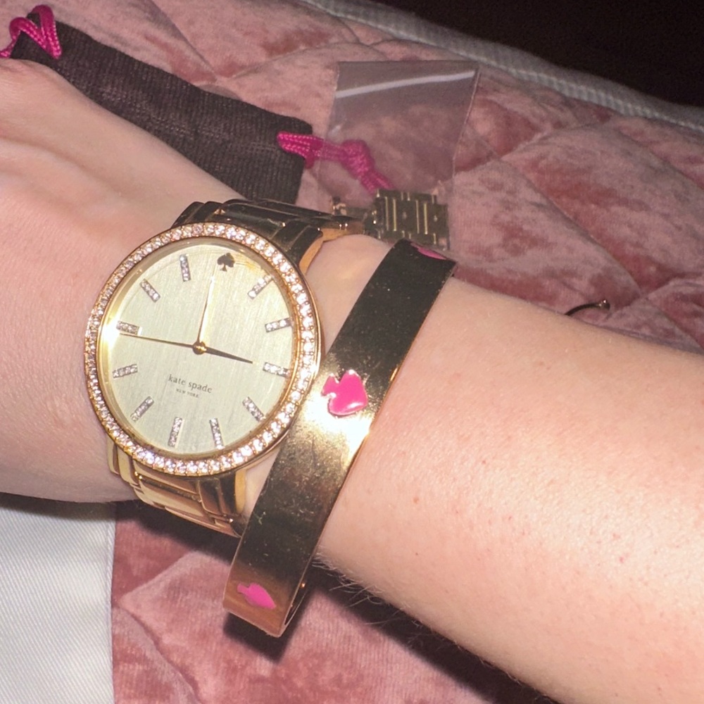 Kate Spade Authentic Gold Watch and Bracelet Bundle